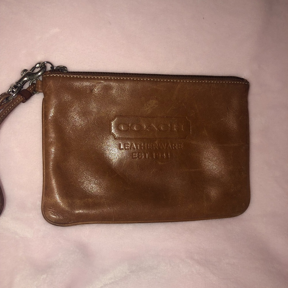Coach leather wristlet